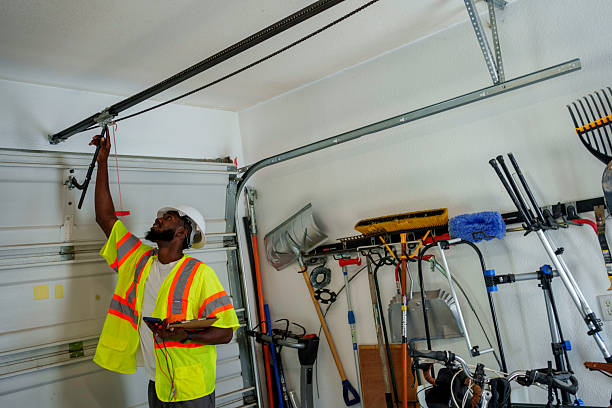 Professional Garage Door technician working in USA